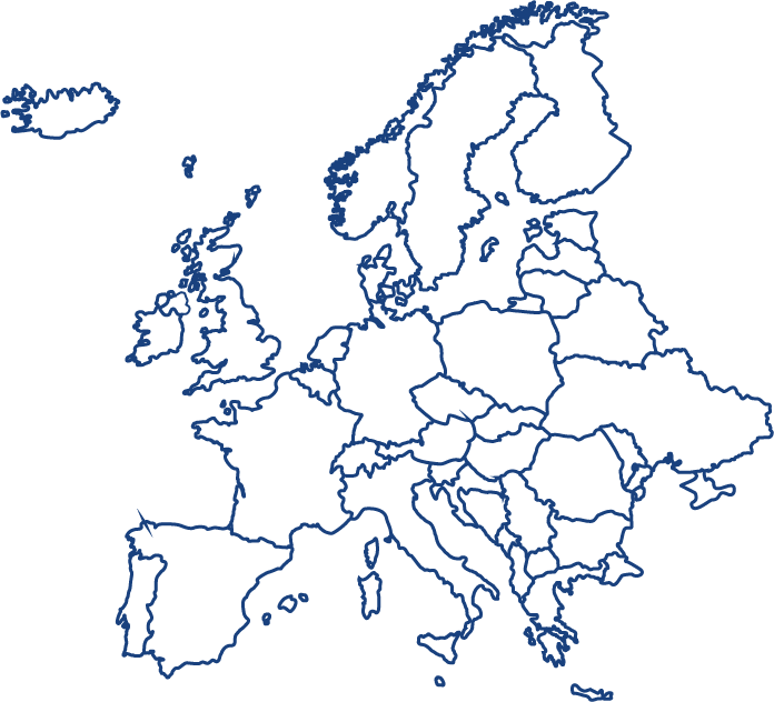 Kaart Europa Blanco Vogels